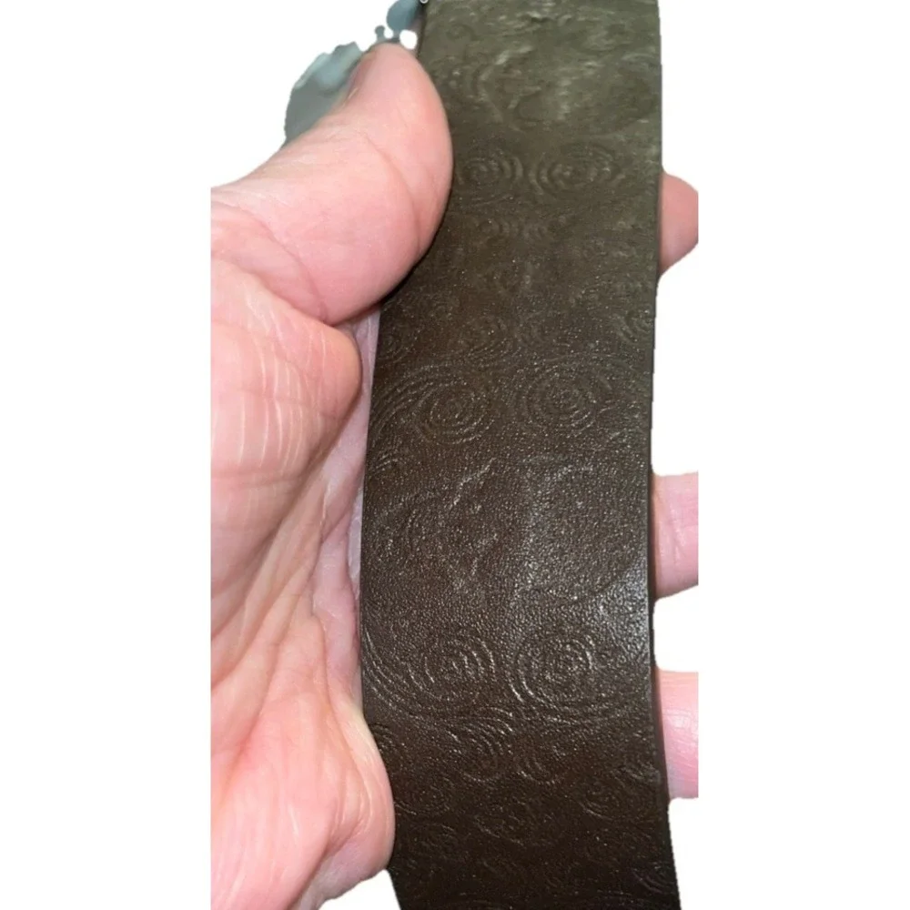Robert Graham Mens Belt 40 Garrison Tooled Brown Solid Blue Reversible Old Money